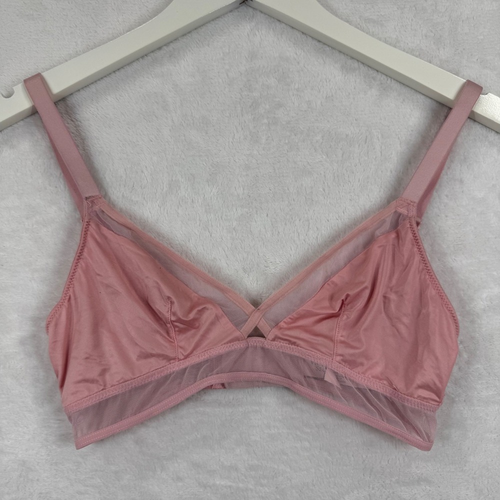 Victoria's Secret Pink Mesh Trim Bralette XS‎ Unpadded V-Neck 361441-P52